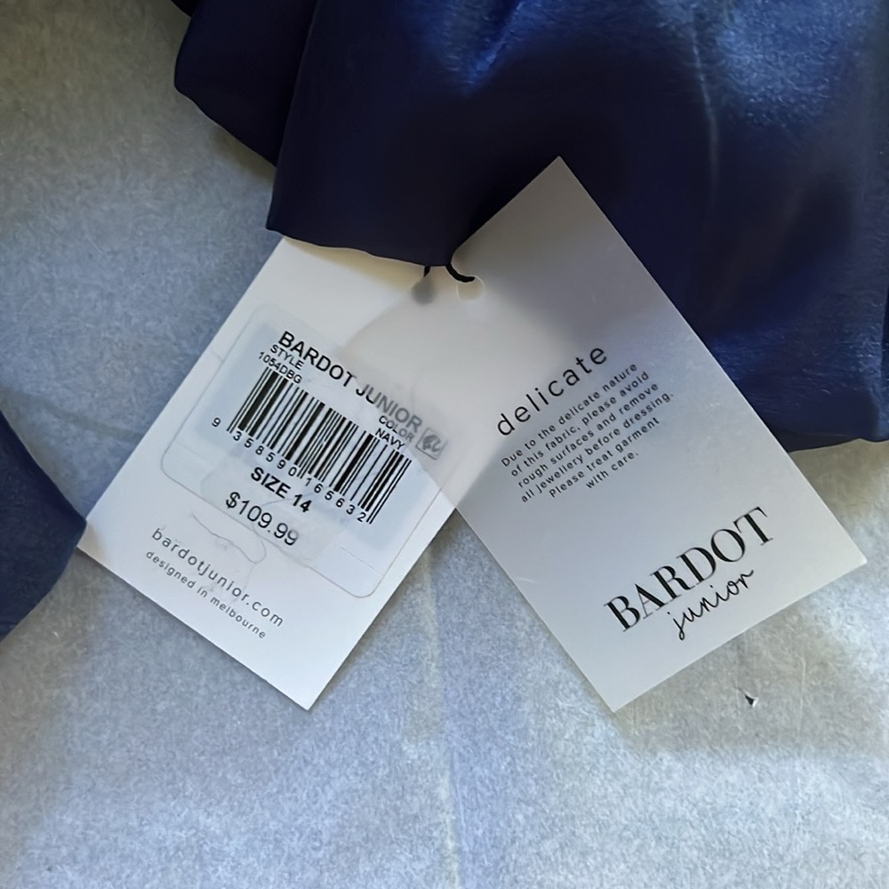 Bardot Junior Girls Oshin Organza Dress In Navy - Picture 12 of 13